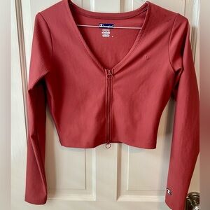 Champion orange Fitted Crop Long Sleeve Top